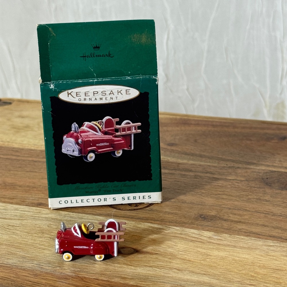 Hallmark Keepsake Ornament Red 1955 Murray Fire Truck‎ Miniature Metal NOS